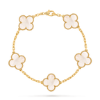 Van Cleef & Arpels Vintage Alhambra Bracelet, 5 Motifs – Yellow Gold & Mother-of-Pearl