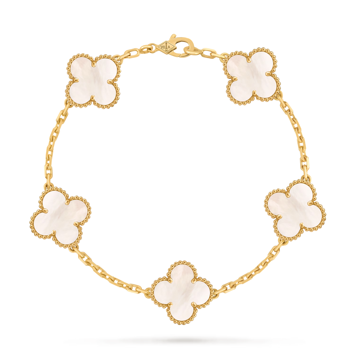 Van Cleef & Arpels Vintage Alhambra Bracelet, 5 Motifs – Yellow Gold & Mother-of-Pearl