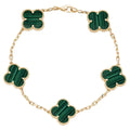 Van Cleef & Arpels Vintage Alhambra 5 Motifs Bracelet - Green