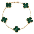 Van Cleef & Arpels Vintage Alhambra 5 Motifs Bracelet - Green