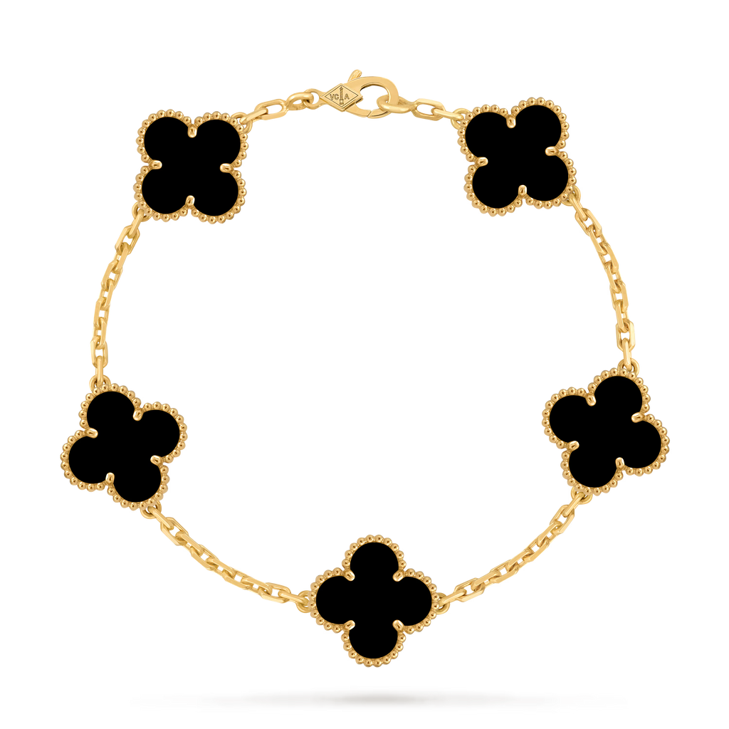 Van Cleef & Arpels Vintage Alhambra 5 Motifs Bracelet - Black
