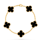 Van Cleef & Arpels Vintage Alhambra 5 Motifs Bracelet - Black