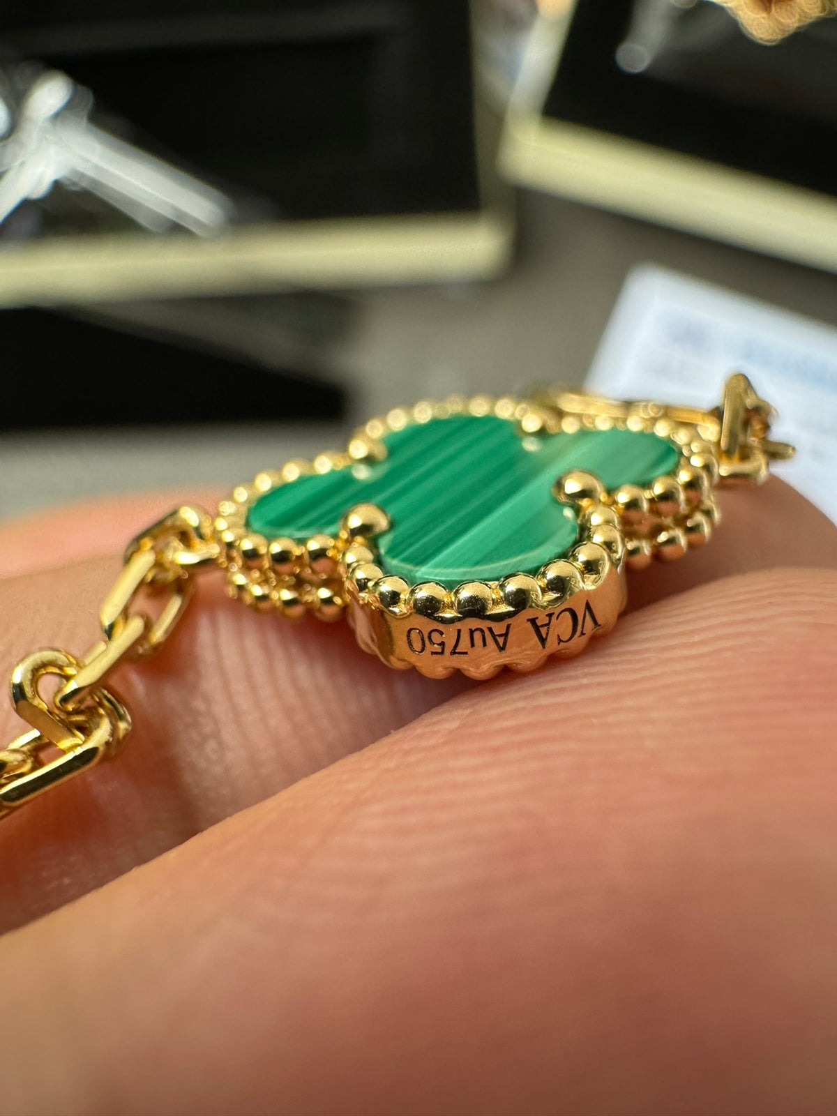 Van Cleef & Arpels Vintage Alhambra 5 Motifs Bracelet - Green