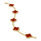 Van Cleef & Arpels Vintage Alhambra Bracelet, 5 Motifs – Carnelian Yellow Gold