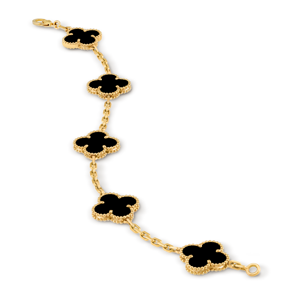 Van Cleef & Arpels Vintage Alhambra 5 Motifs Bracelet - Black