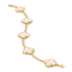 Van Cleef & Arpels Vintage Alhambra Bracelet, 5 Motifs – Yellow Gold & Mother-of-Pearl