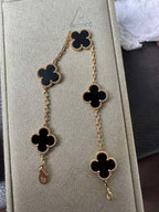 Van Cleef & Arpels Vintage Alhambra 5 Motifs Bracelet - Black