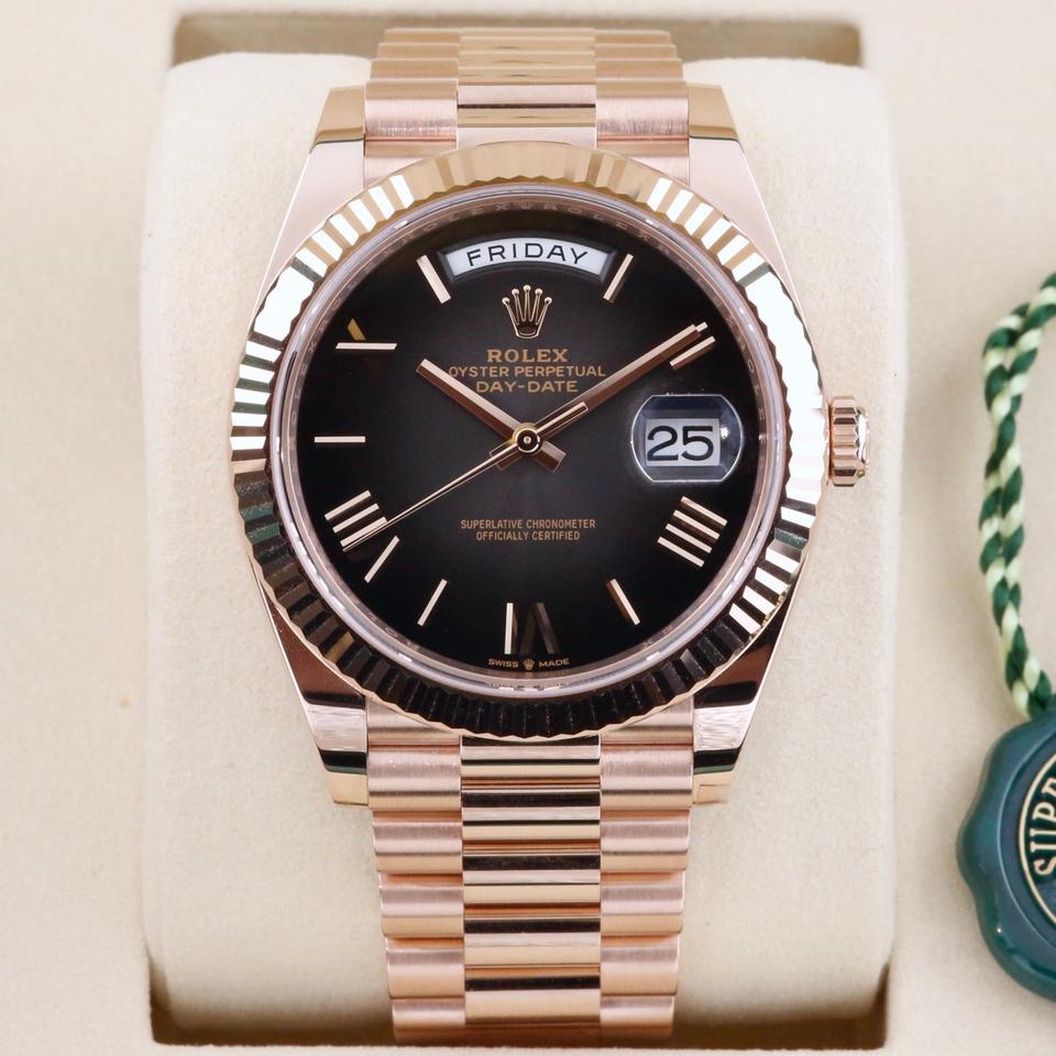 Rolex Day-Date 40 – Olive Green Dial – 228235 – Fluted Bezel – President Bracelet