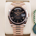 Rolex Day-Date 40 – Olive Green Dial – 228235 – Fluted Bezel – President Bracelet