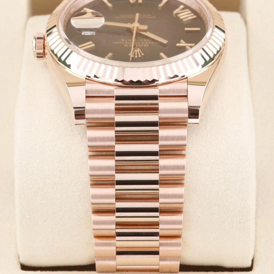 Rolex Day-Date 40 – Olive Green Dial – 228235 – Fluted Bezel – President Bracelet