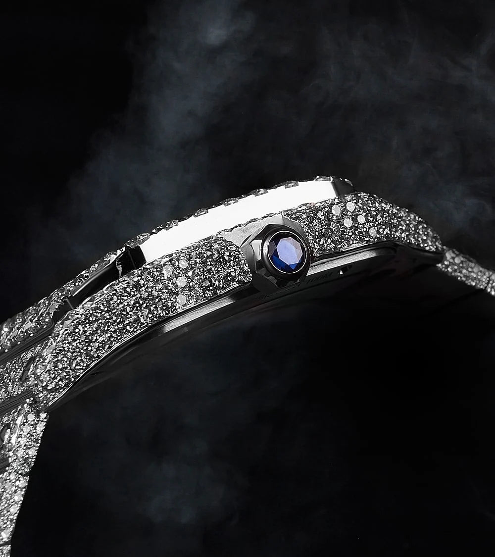 Cartier Santos Steel Diamond with Blue Dial