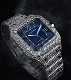 Cartier Santos Steel Diamond with Blue Dial