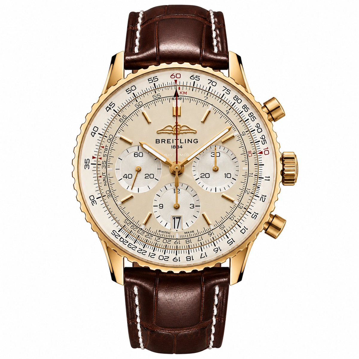 Breitling Navitimer B01 Chronograph 43 – Silver Dial – Rose Gold