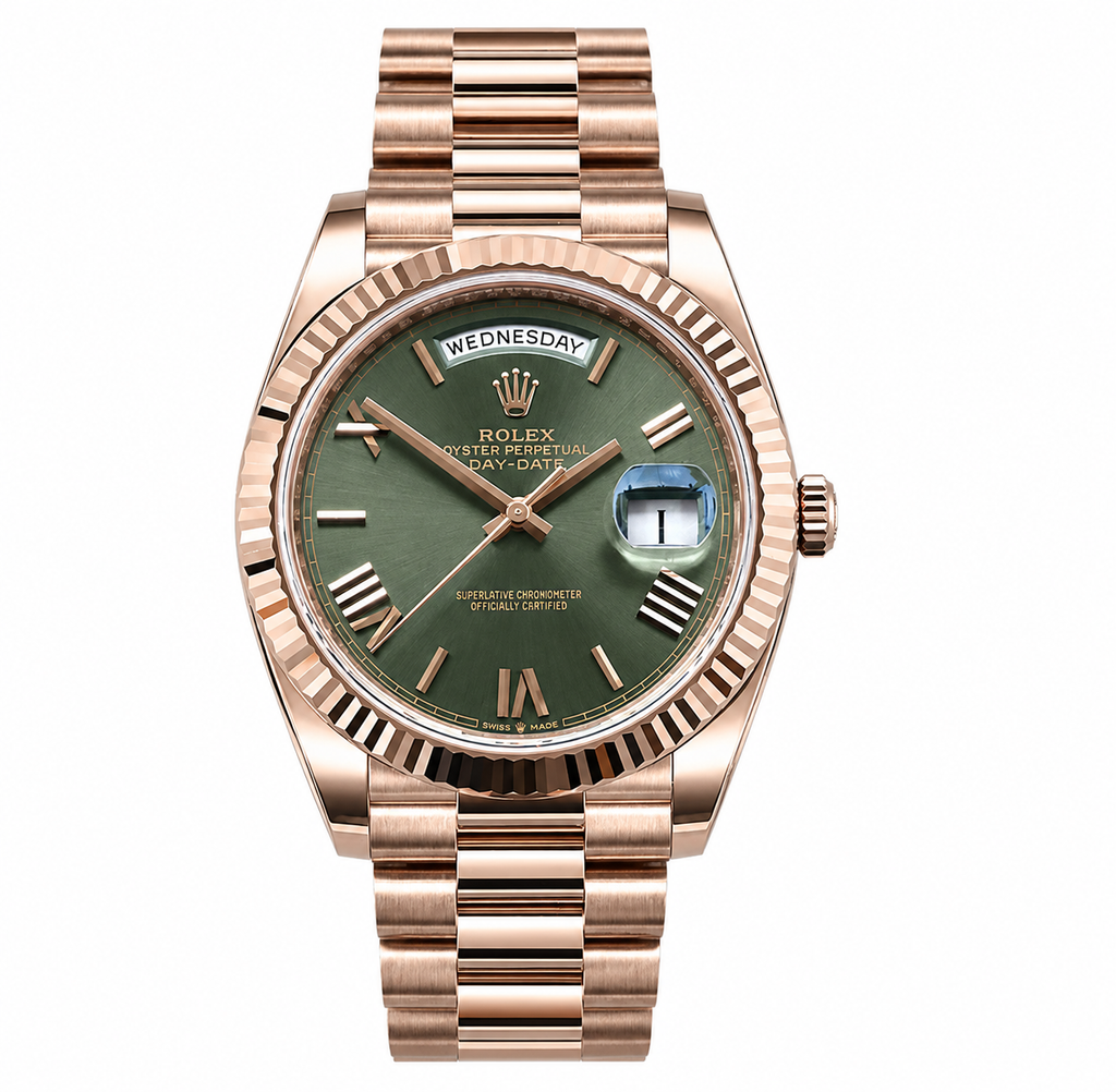 Rolex Day-Date 40 Everose Olive Green Dial