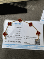 Van Cleef & Arpels Vintage Alhambra Bracelet, 5 Motifs – Carnelian Yellow Gold