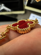 Van Cleef & Arpels Vintage Alhambra Bracelet, 5 Motifs – Carnelian Yellow Gold