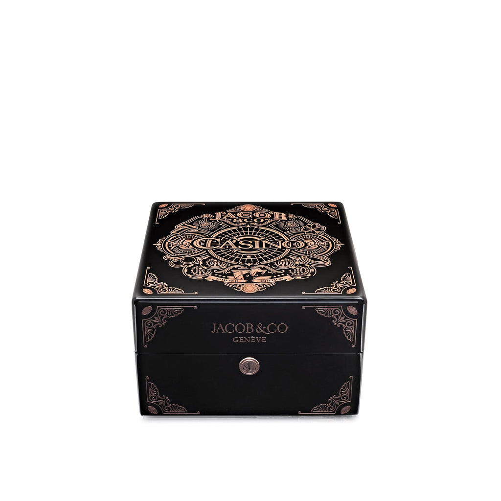 Jacob & Co. 'The Casino Tourbillon' CA100.40.AA.AA.ABALA Rose Gold Black Onyx Dial Limited Edition